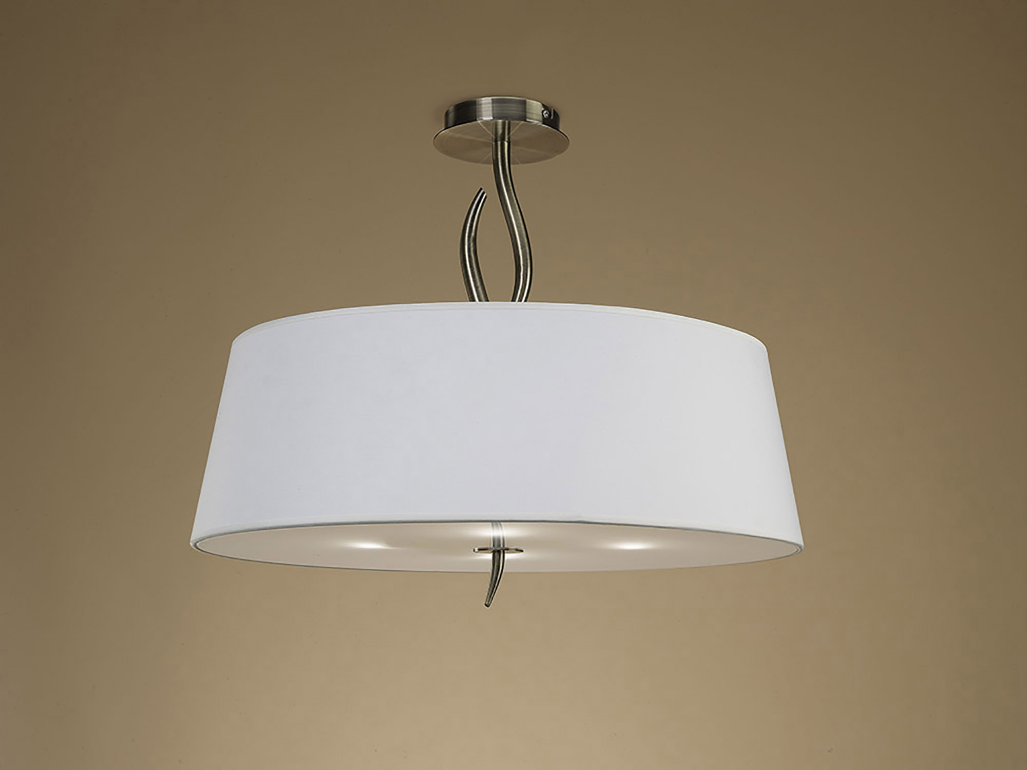 Ninette Antique Brass-Ivory White Ceiling Lights Mantra Semi Flush Fittings